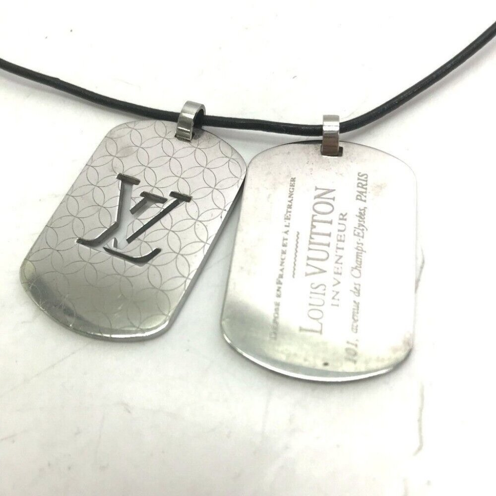 LOUIS VUITTON Pandantif-Champs-Elysées GM Leather strap Leather Necklace - Picture 4 of 7